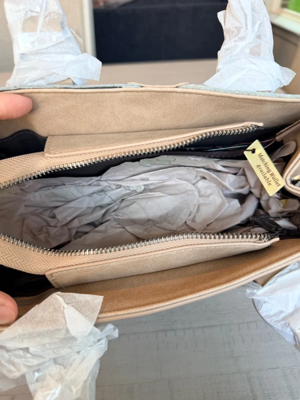 Trinity Ranch Hair On Cowhide Tote/Crossbody Khaki